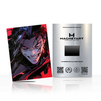 Crimson Demon Sovereign Metal Wall Art – Dark Anime Villain Magnetic Aluminium Print | MagnetArt
