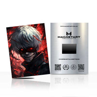 Dark Anime Villain Red Eyes Metal Wall Art – Horror Anime Character Aluminium Poster | MagnetArt