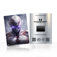 Purple Aura Anime Villain Metal Wall Art – Futuristic Antagonist Aluminium Poster | MagnetArt