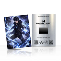 Thunderborn Shadow Warrior Metal Wall Art – Electric Anime Hero Magnetic Aluminium Print | MagnetArt