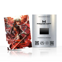 Inferno Blade Vanguard Metal Wall Art – Epic Anime Warrior Magnetic Aluminium Print | MagnetArt