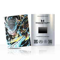 Astral Rift Destroyer Metal Wall Art – Cosmic Anime Warrior Magnetic Aluminium Print | MagnetArt