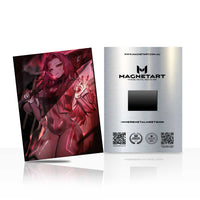 Crimson Eclipse Valkyrie Metal Wall Art – Dark Fantasy Anime Warrior Magnetic Aluminium Print | MagnetArt