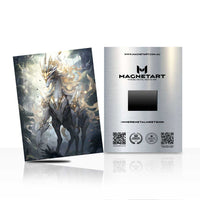 White Dragon Guardian Metal Wall Art – Fantasy Mythical Creature Aluminium Poster | MagnetArt