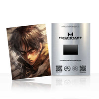 Battle-Hardened Anime Warrior Metal Wall Art – Intense Protagonist Aluminium Poster | MagnetArt