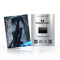 Frostveil Shadow Maiden Metal Wall Art – Ethereal Winter Anime Portrait Magnetic Aluminium Print | MagnetArt