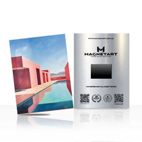 Minimal Desert Pool Metal Wall Art – Modern Architectural Oasis Magnetic Aluminium Print | MagnetArt
