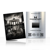 Timeless Reflection Metal Wall Art – Black & White Architectural Landmark Aluminium Print | MagnetArt