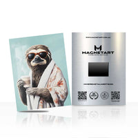 Cool Sloth Wall Art – Funny Animal Portrait Aluminium Print | MagnetArt