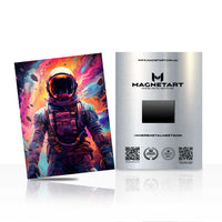 Cosmic Astronaut Nebula Metal Wall Art Print