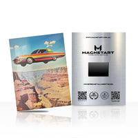 Desert Dream Cruiser Metal Wall Art – Retro Canyon Road Trip Magnetic Aluminium Print | MagnetArt