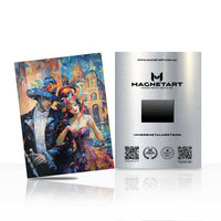 Romantic Ballroom Dance Metal Wall Art – Colourful Elegant Couple Aluminium Print | MagnetArt