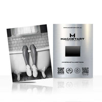Black and White Bathtub Wall Art – Minimal Bathroom Photography Aluminium Print | MagnetArt
