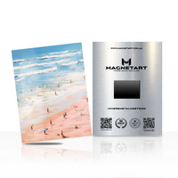 Pastel Coastal Beach Metal Wall Art – Minimalist Ocean Magnetic Aluminium Print | MagnetArt