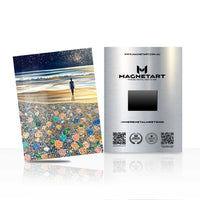 Coastal Floral Beach Wall Art – Abstract Ocean Aluminium Print | MagnetArt