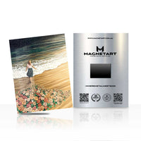 Coastal Flower Beach Wall Art – Dreamy Ocean Landscape Aluminium Print | MagnetArt