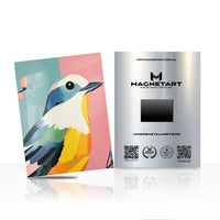 Sunlit Songbird Metal Wall Art – Modern Colorful Bird Portrait Magnetic Aluminium Print | MagnetArt