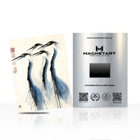 Minimalist Blue Heron Wall Art – Elegant Bird Aluminium Print | MagnetArt