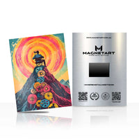 Radiant Spirit Bloom Metal Wall Art – Psychedelic Goddess Floral Magnetic Aluminium Print | MagnetArt