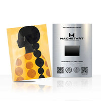 Abstract African Portrait Metal Wall Art – Modern Boho Magnetic Aluminium Print | MagnetArt
