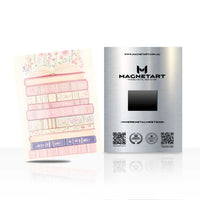 Pastel Stacked Books Metal Wall Art – Cozy Book Lover Magnetic Aluminium Print | MagnetArt