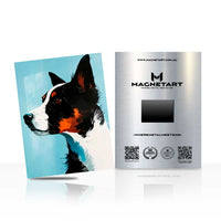 Tri-Color Border Collie Metal Wall Art – Modern Dog Portrait Magnetic Aluminium Print | MagnetArt