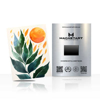 Golden Sun Botanical Metal Wall Art – Modern Tropical Leaf Magnetic Aluminium Print | MagnetArt