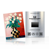 Modern Botanical Vase Metal Wall Art – Contemporary Floral Magnetic Aluminium Print | MagnetArt