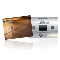 Golden Gate Fog Metal Wall Art – Sunset Bridge Landscape Aluminium Print | MagnetArt
