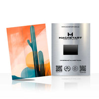 Desert Cactus Serenity Metal Wall Art – Modern Southwestern Landscape Magnetic Aluminium Print | MagnetArt