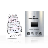 Sweet Celebration Cake Metal Wall Art – Minimalist Bakery Illustration Magnetic Aluminium Print | MagnetArt