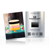 Celebration Cake Metal Wall Art – Whimsical Modern Dessert Magnetic Aluminium Print | MagnetArt