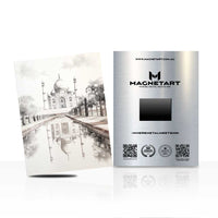 Vintage European Canal Wall Art – Soft Sepia Black & White Cityscape Aluminium Print | MagnetArt