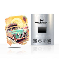 Retro Road Cruiser – Vintage Classic Car Beach Wall Art | MagnetArt
