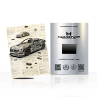 Modern Supercar Blueprint Wall Art – Technical Design Aluminium Print | MagnetArt
