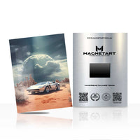 Cinematic Desert Storm Supercar Metal Wall Art – Surreal Automotive Aluminium Print | MagnetArt