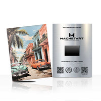 Vintage Coastal Car Wall Art – Tropical Street Aluminium Print | MagnetArt