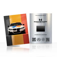 Geometric Sports Car Wall Art – Modern Color Block Aluminium Print | MagnetArt