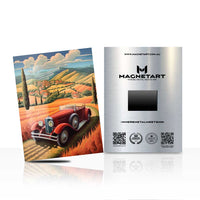 Vintage Car Countryside Wall Art – Scenic Landscape Aluminium Print | MagnetArt