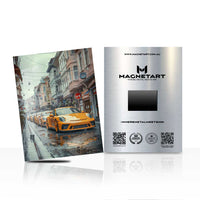 Classic Sports Car Street Wall Art – European City Aluminium Print | MagnetArt