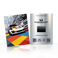 Geometric Racing Car Wall Art – Modern Motorsport Aluminium Print | MagnetArt