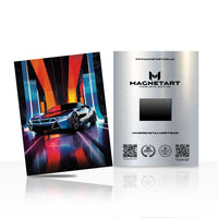 Neon Supercar Wall Art – Futuristic City Aluminium Print | MagnetArt