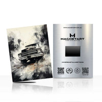 Monochrome Muscle Car Wall Art – Dramatic Ink Style Aluminium Print | MagnetArt