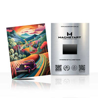 Colorful Scenic Car Wall Art – Vibrant Landscape Drive Aluminium Print | MagnetArt