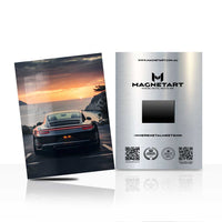 Luxury Car Sunset Drive Wall Art – Coastal Evening Aluminium Print | MagnetArt