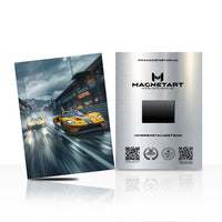 High-Speed Sports Car Wall Art – Rain Motion Aluminium Print | MagnetArt