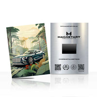 Luxury Jungle Drive Wall Art – Illustrated Nature Aluminium Print | MagnetArt