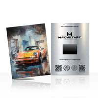 Orange Sports Car Metal Wall Art – Modern Automotive Aluminium Print | MagnetArt