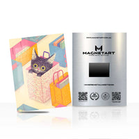 Playful Cat Abstract Wall Art – Colorful Aesthetic Magnetic Aluminium Print | MagnetArt