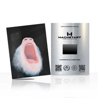 Minimal Yawning Cat Wall Art – Contemporary Animal Aluminium Print | MagnetArt